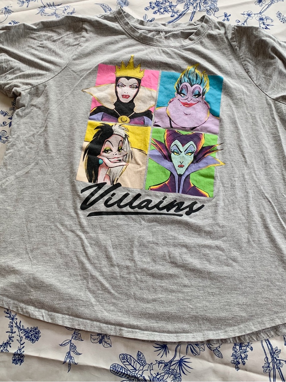 Disney Villains Graphic Tee - Light Gray Women’s Top